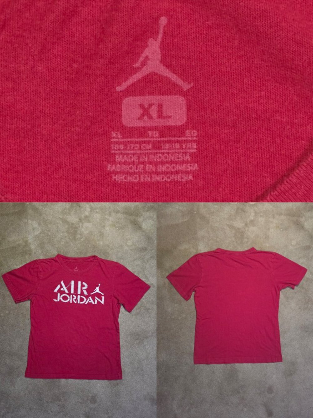 Kids Air Jordan Red Mock Stitching Tee Sz XL 14/18